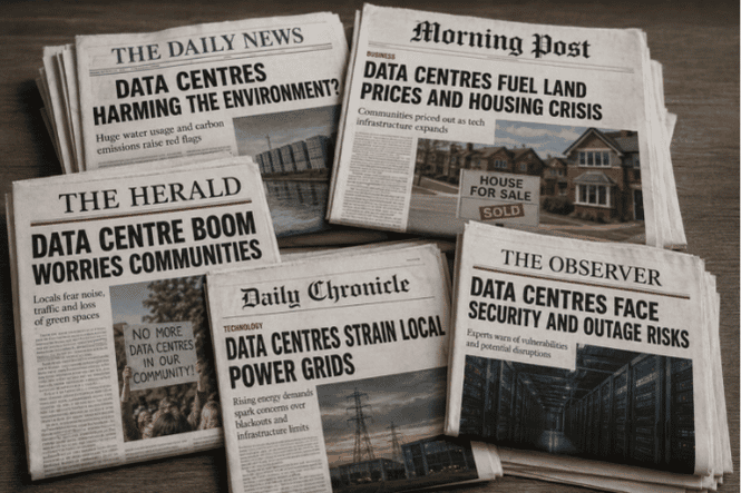 Newspapers headlining data centres under fire