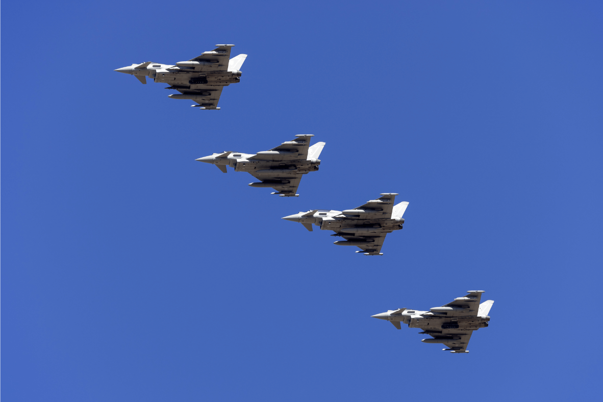 Formation of 4 RAF Typhoons