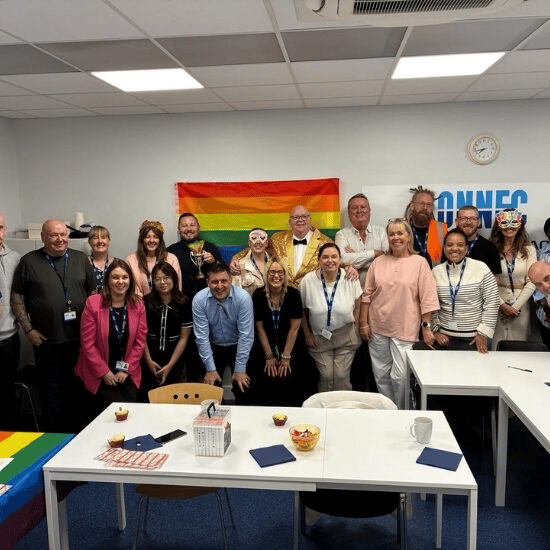 Onnec staff celebrating pride